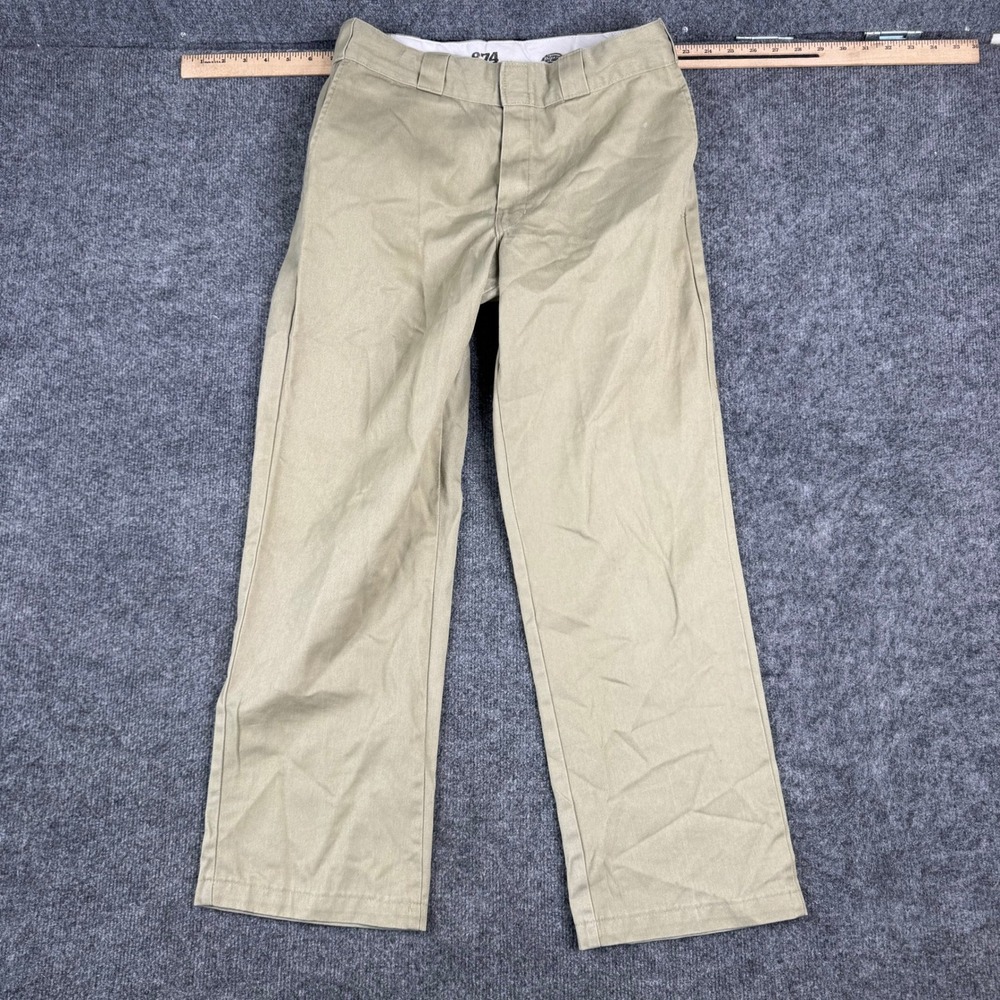 Dickies Pants Mens Size 33x30 Khaki 874 Original Fit Straight Leg Twill Workwear